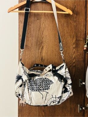 L.A.M.B Le Sport Sac Black & White Crossbody